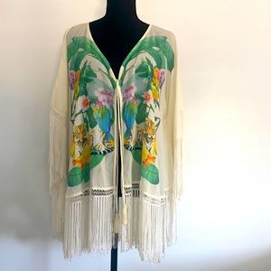 Nice chiffon bathing suit cover with Fringe